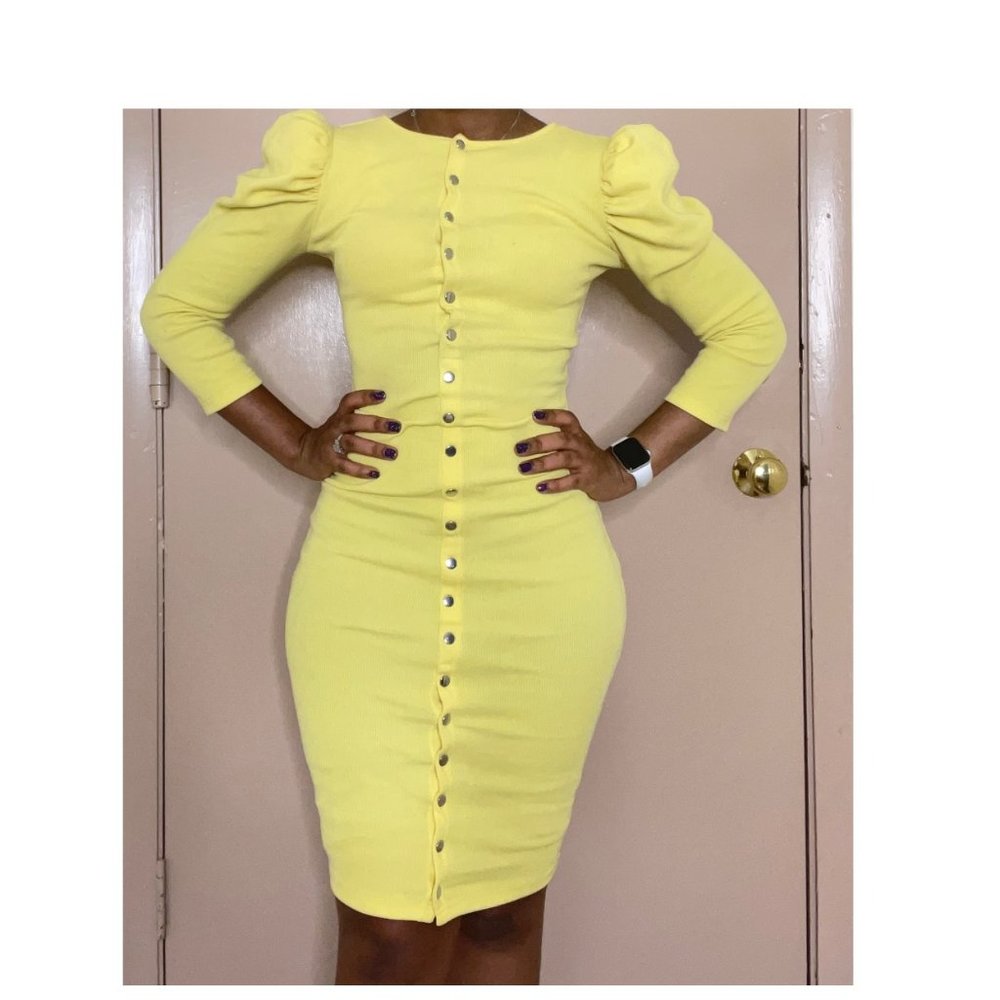 Yellow bodycon dress